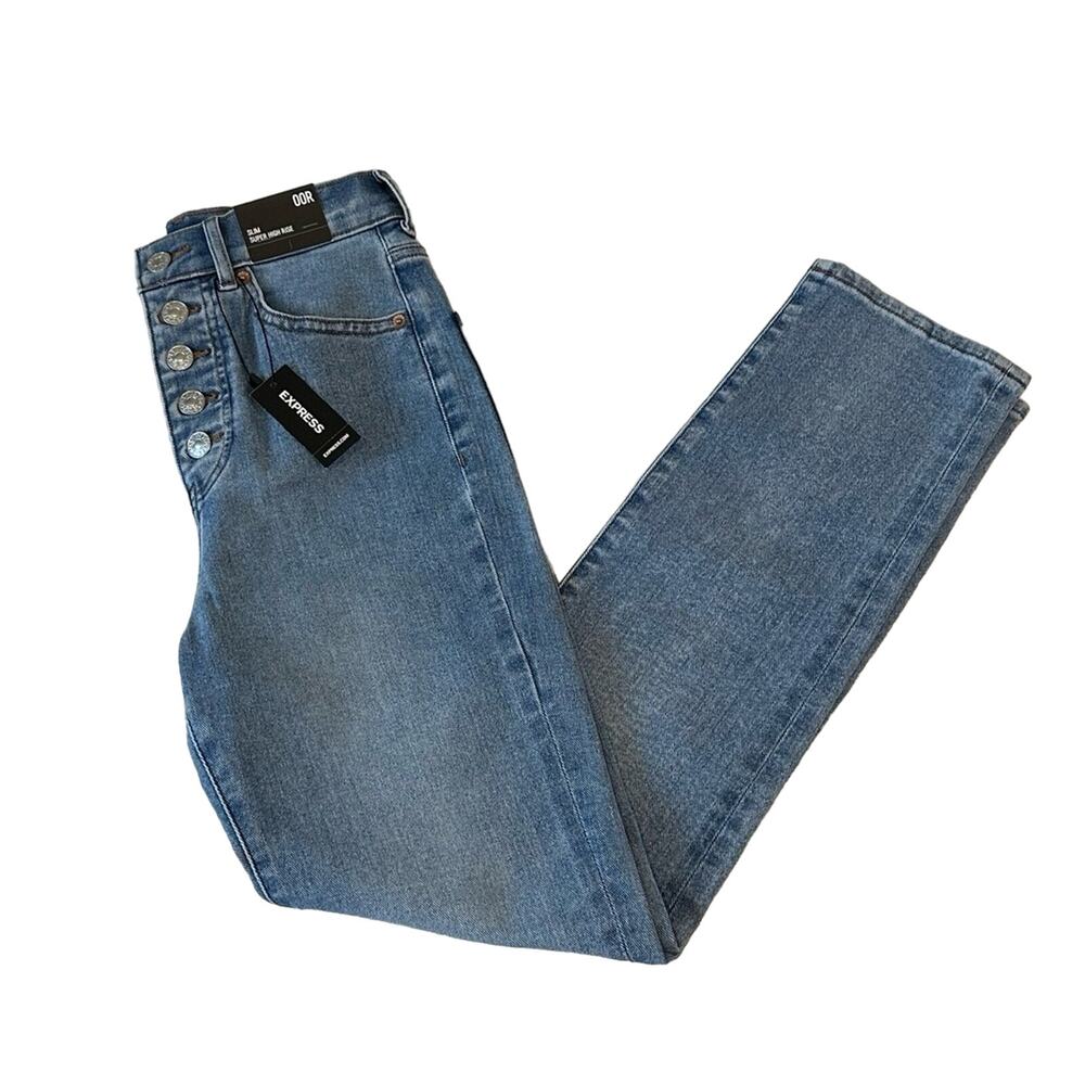 Express High Waisted Button Fly Slim Jeans - Women's Size 00R